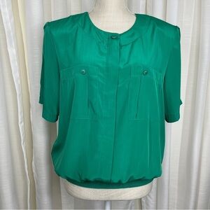Vintage green 80’s Gales short sleeve blouse